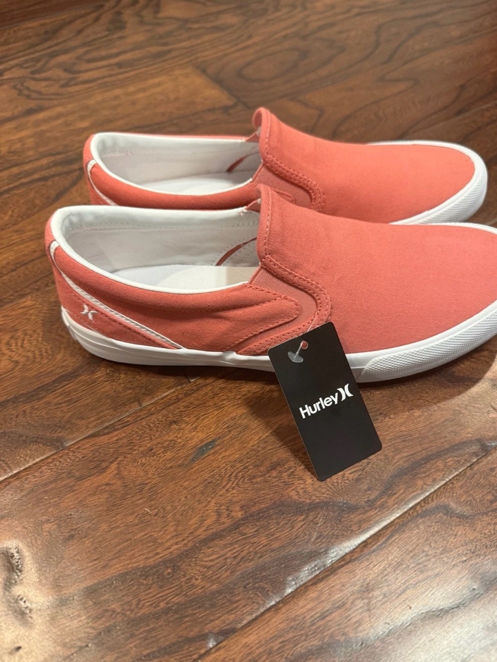 Hurley Women’s Slip-On Canvas Sneakers in Coral Pink